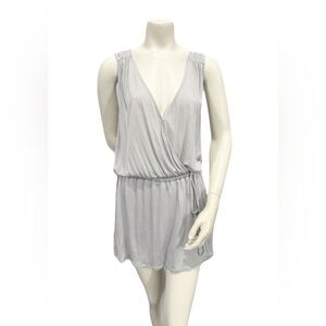 ZOA Women’s Size Small Gray Sleeveless Romper Modal Silk Blend Wrap Style